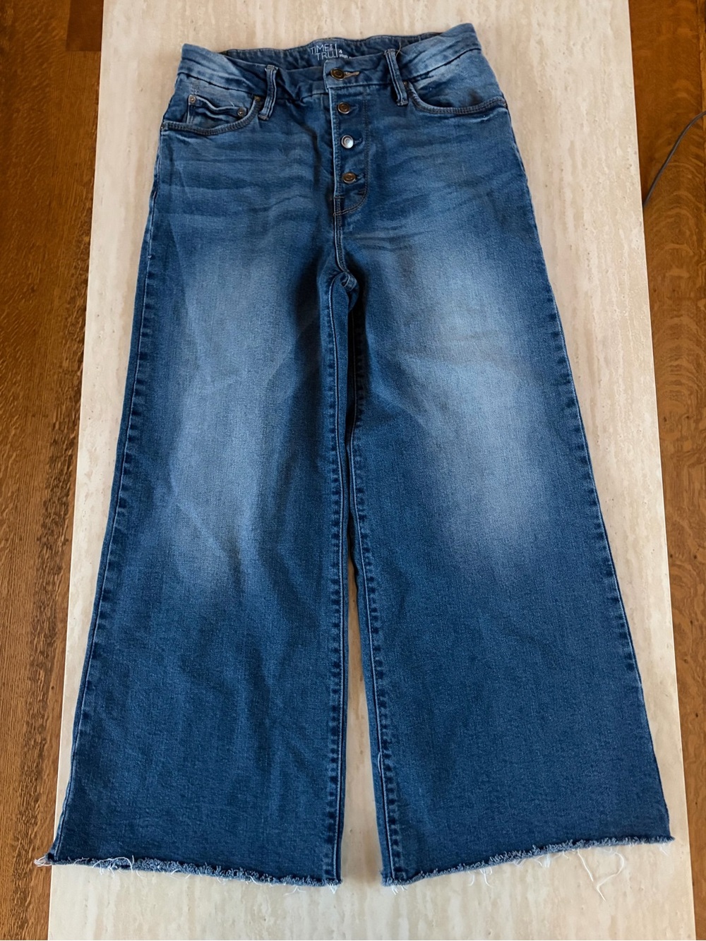 Time and Tru Wide-Leg High-Rise Jeans in Dark Blue Wash